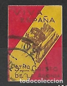 Selos: VIÑETA FRANQUISTA. Guerra civil. Stmo. CRISTO DE LA AGONIA de LIMPIAS (Cantabria). 1937.